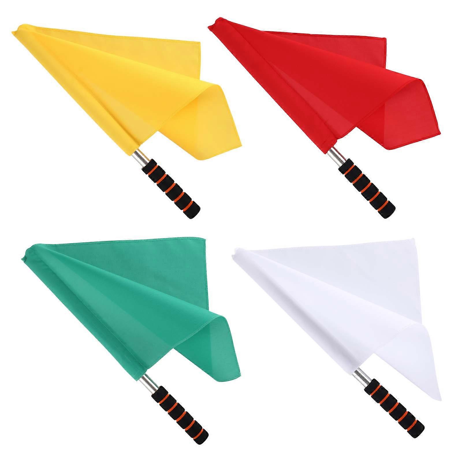 Assorted Color Hand Signal Flags for Match Referee 8Pcs Pack