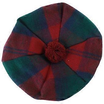 Locharron of Scotland Lindsay Modern Lambswool Tam - Dark Green/Burgundy