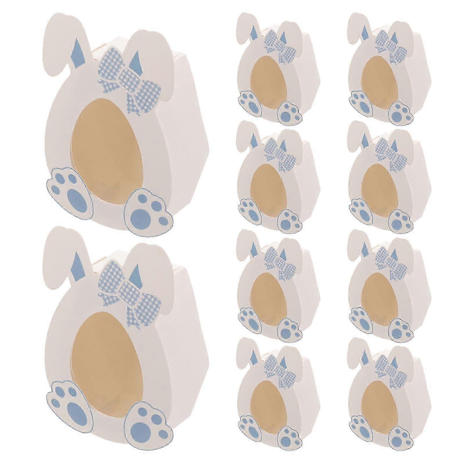 Treat Boxes Candy Small Rabbit Party Decorations Storage Blue Rectangular 10Set