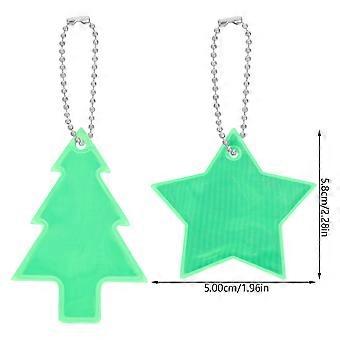 24 Pcs Safety Reflector Pendants Children's Reflector Pendants Star Tree Shaped Reflector Charms for School Bag Backpack Key Pants Clothes