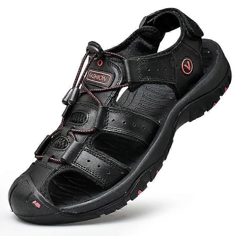 Men's Casual Leather Sandal With Adjustable Strap