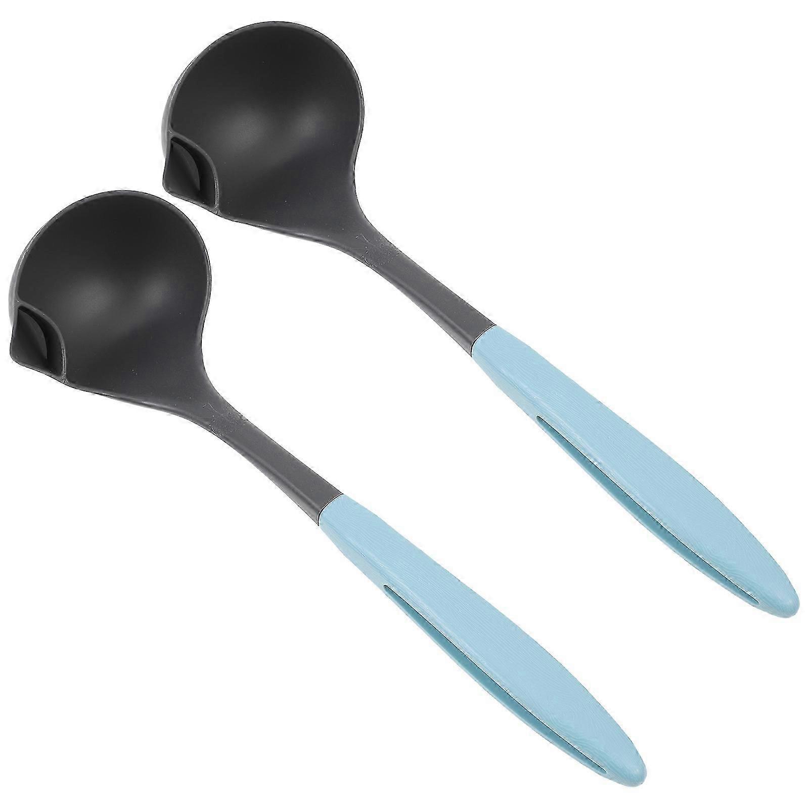 Blue Kitchen Plastic Oil Separator Spoon, 2Pcs
