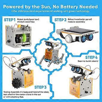 12 in 1 Educational Solar Robot Toy - 190 Piece DIY Building Science Experiment Kit for 8-10 years old
