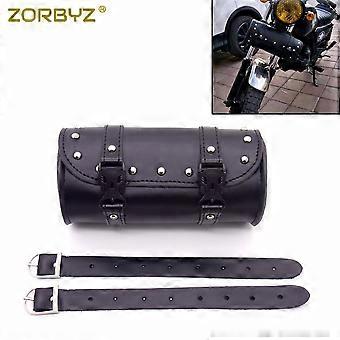 ZORBYZ Mini Motorcycle Handlebar Sissy Bar Saddlebag Roll Barrel Tool Bag Artificial Leather Saddlebags For Harley Honda Yamaha