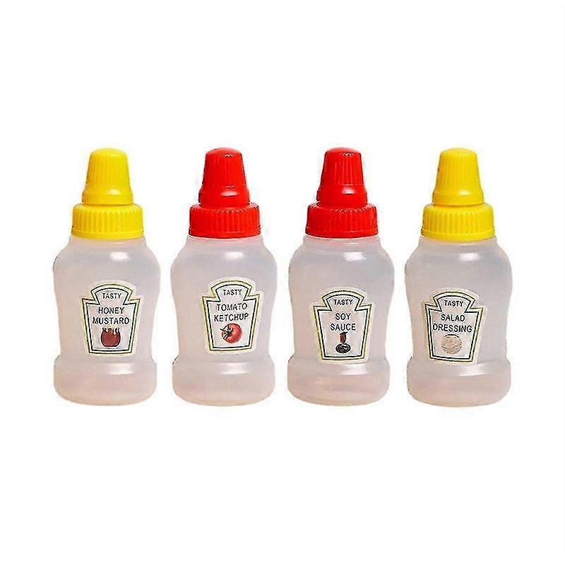Mini Ketchupflaskor För Bento Box Tillbehör, Mini Kryddflaskor Plastflaskor Behållare Tom Ketchup