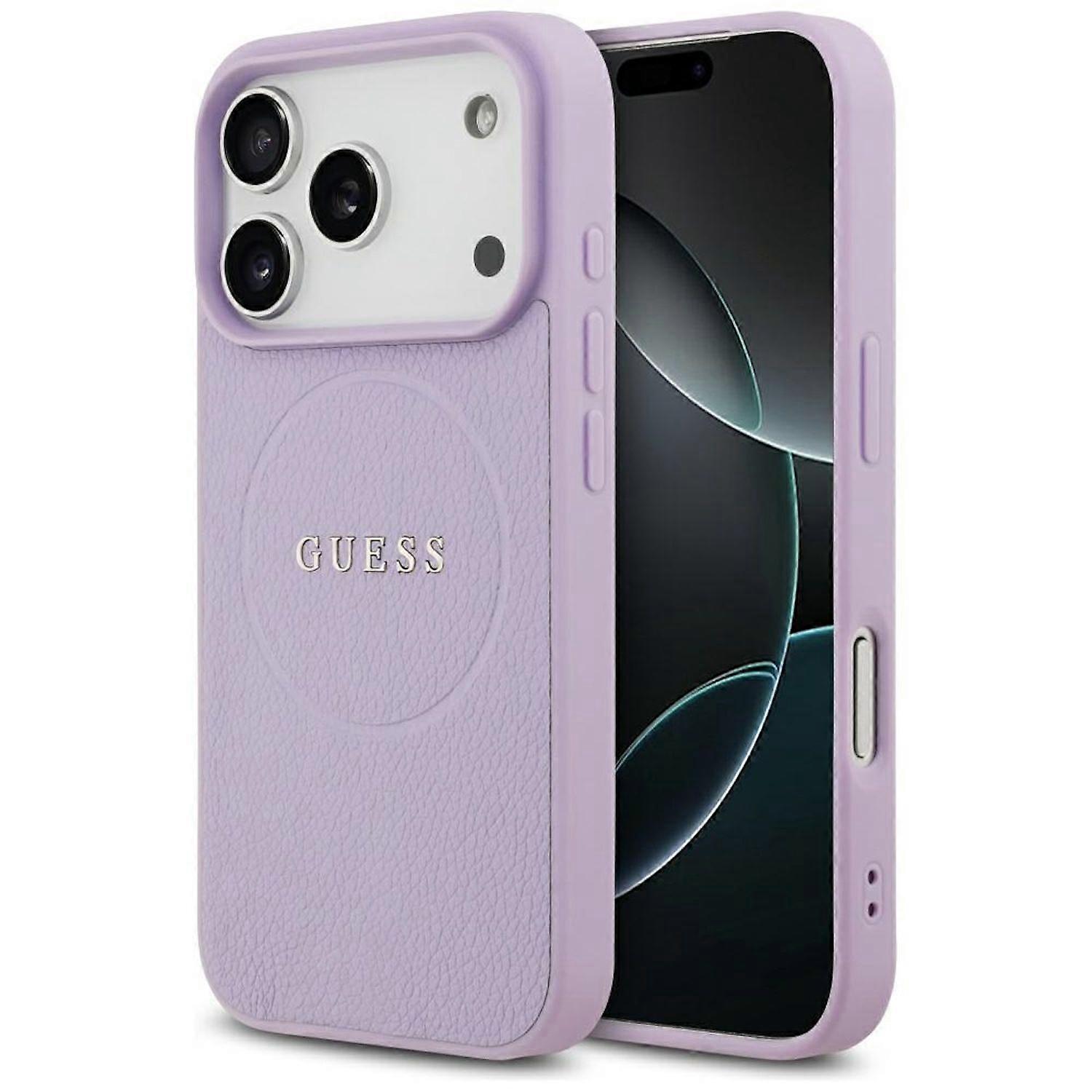 Guess Apple iPhone 17 Pro Grained Ring MagSafe Case Case Purple