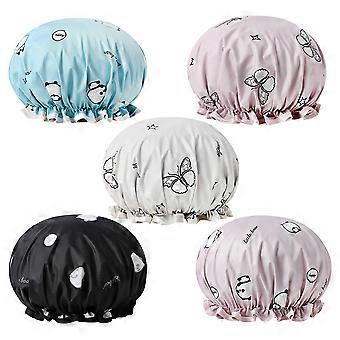 Shower Cap Bath Hat Waterproof with Elastic Band 15Pcs for Women Use