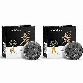 2 piezas NUEVA barra de champú para oscurecer el cabello - Acondicionador orgánico 100% natural y jabón Polygonum para el cuidado