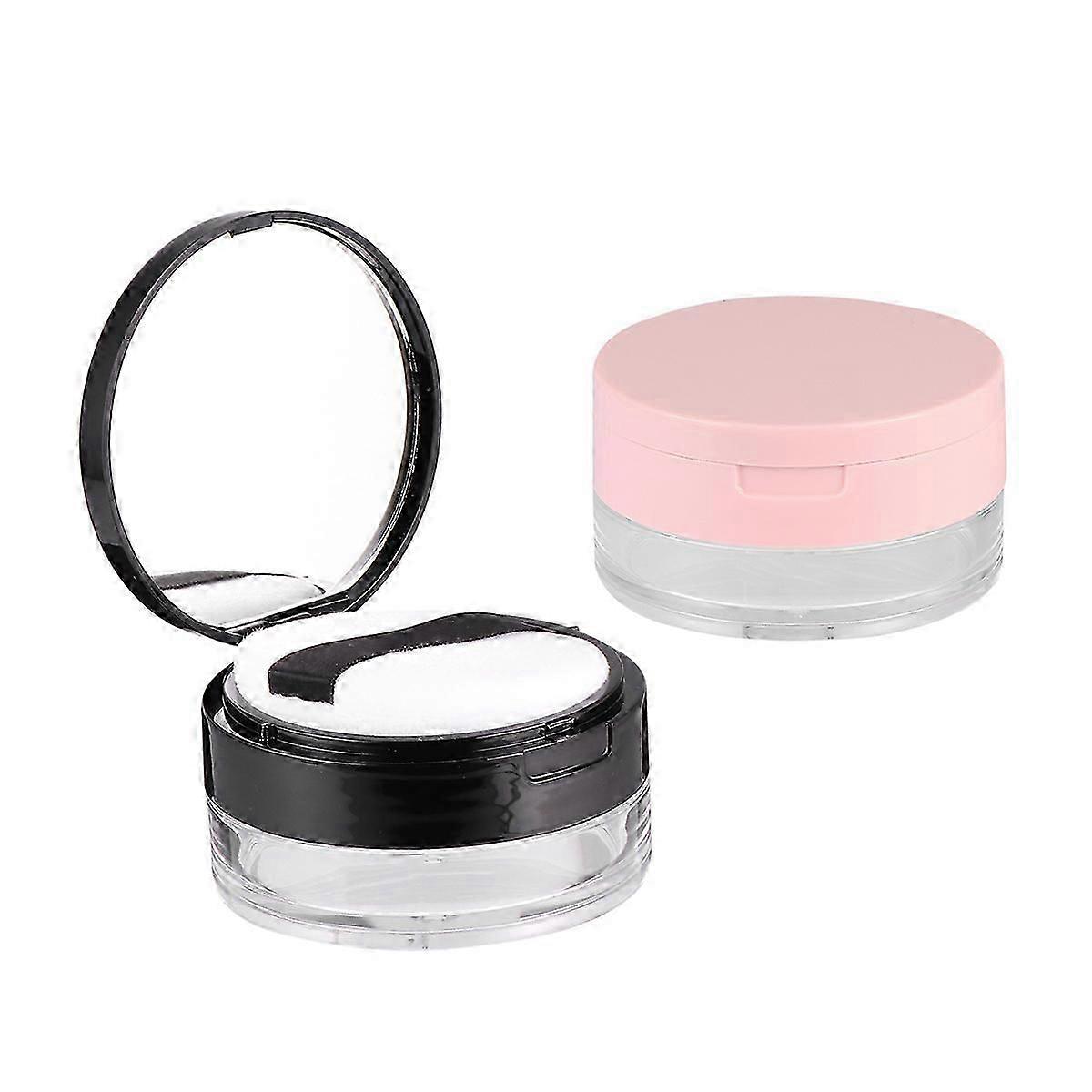 Makeup Powder Container | Powder Box with Mirror for Storage | 2Pcs