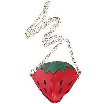Mode Enfants Sac À Bandoulière Nouveauté Fraise Avec Ceinture De Chaîne Belle Allocation Enfants Sac À Main (Rouge)