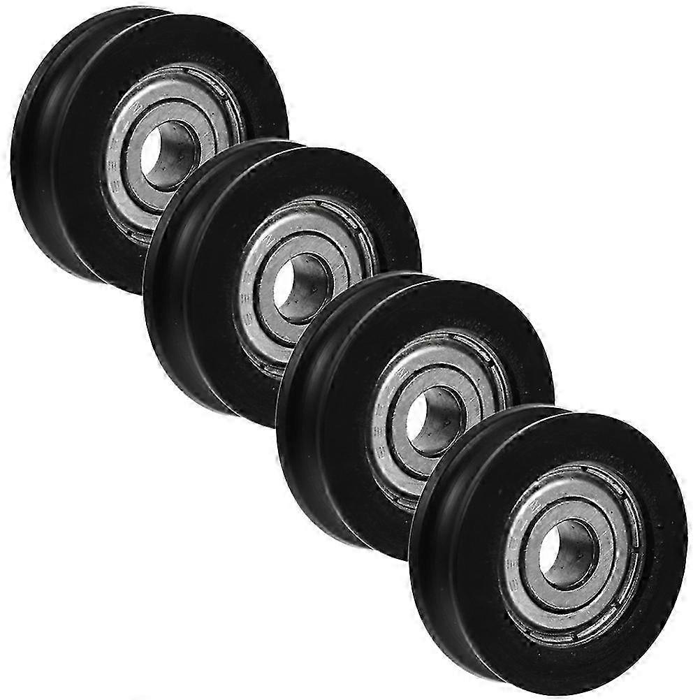 4pcs U-Groove Pulley Roller Guide U Type Wheel compatible with Hardware Doors Windows