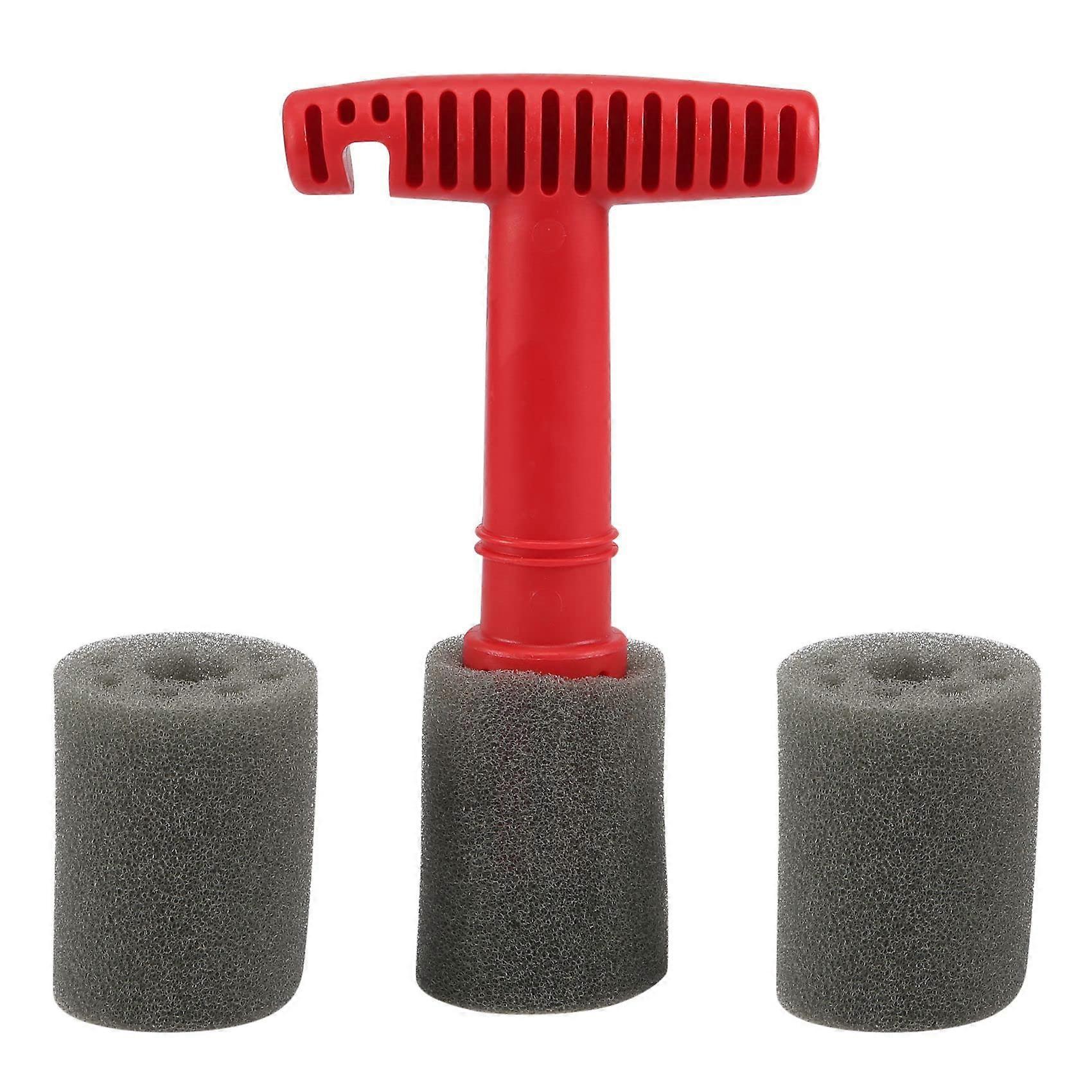 Car Wheel Lug Nut Cleaning Brush with Replaceable Sponge Heads
