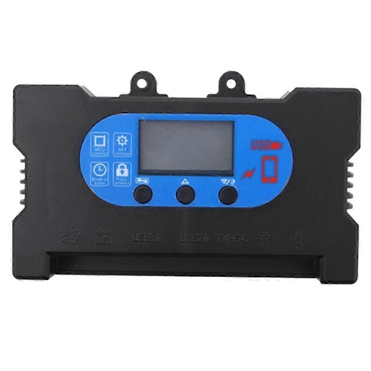 100A Solar Charge Controller PWM Panel Controller Solar Panel Battery Regulator with Dual USB Fast C