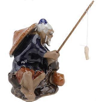 Fishing Model Ceramics for Fish Tank Ornament Garden Decoration 1Pcs
