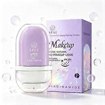 30g Color Changing Foundation SPF 50, Niacinamide Brightening Sheer Makeup Primer, OilControl LongWear Daily Face Foundation