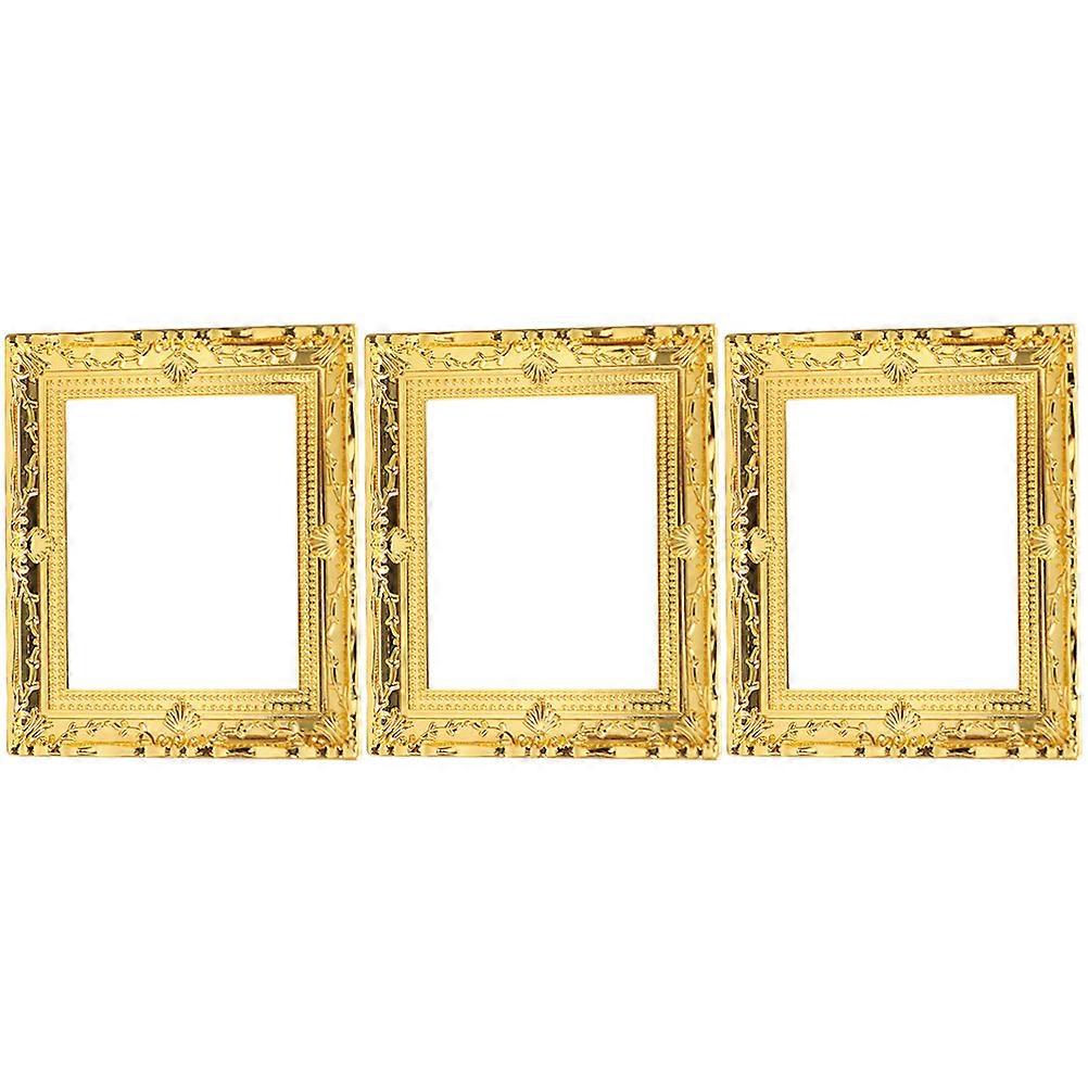 3pcs Tiny House Picture Frames Miniature Frames Mini Photo Frame Ornaments(1:12 Scale)