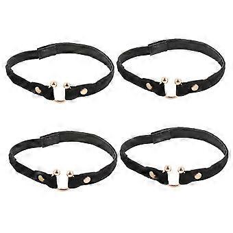 4pcs  Heel Elastic Straps for Women, Detachable Anti‑Slip Shoe Support, Washable Reusable Black