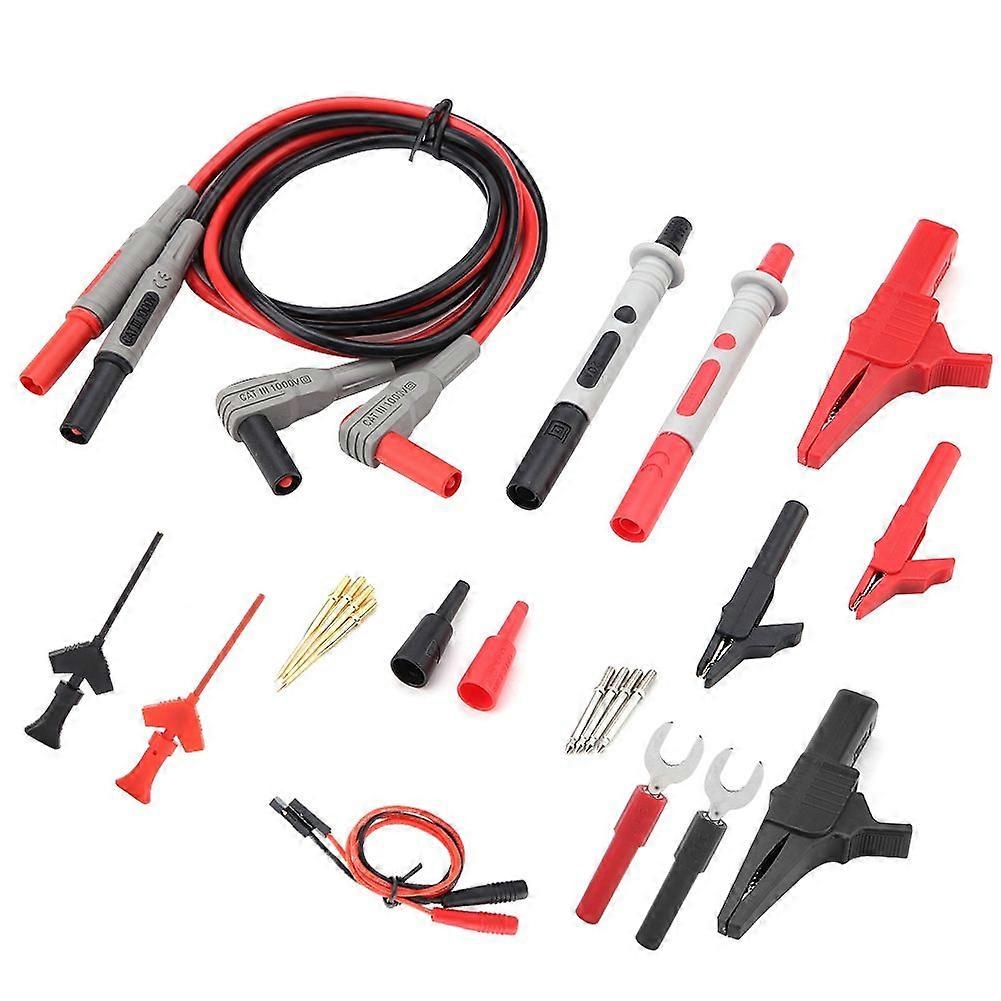 P1300D Electronic Digital Multimeter Test Leads with Crocodile Clips Replaceable Probe Tips Set