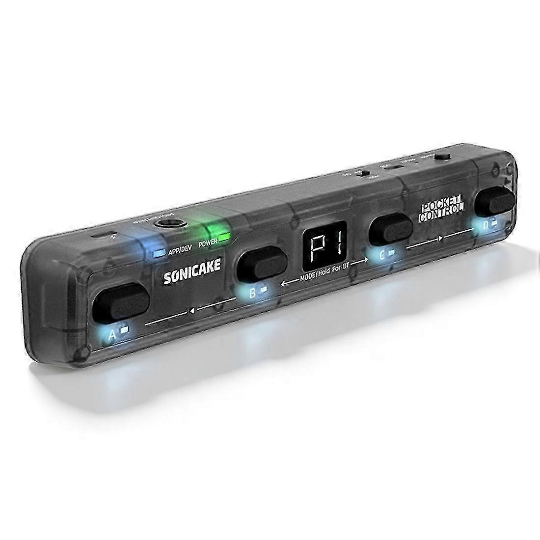 SONICAKE Pocket Control Portable Wireless MIDI Controller, 4 Programmable Footswitches, USB Host