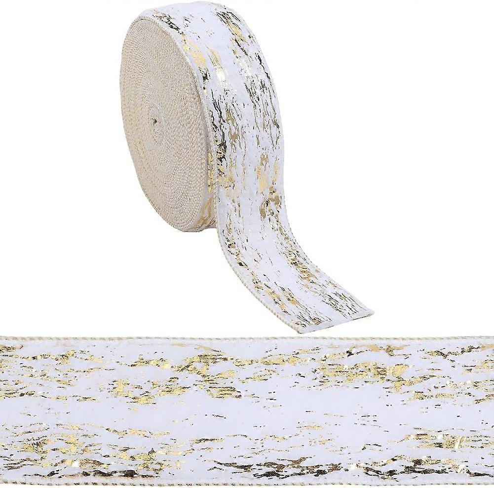 Polyester Gilding Ribbon Clothes Accessories White 2 inch(50mm)