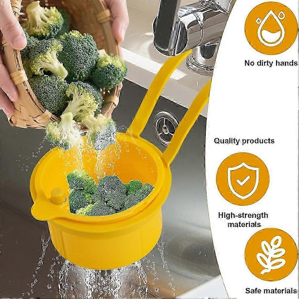 Kitchen Sink Strainer Basket Multi-Functional Faucet Hanging Strainer with Automatic Dumping@O2