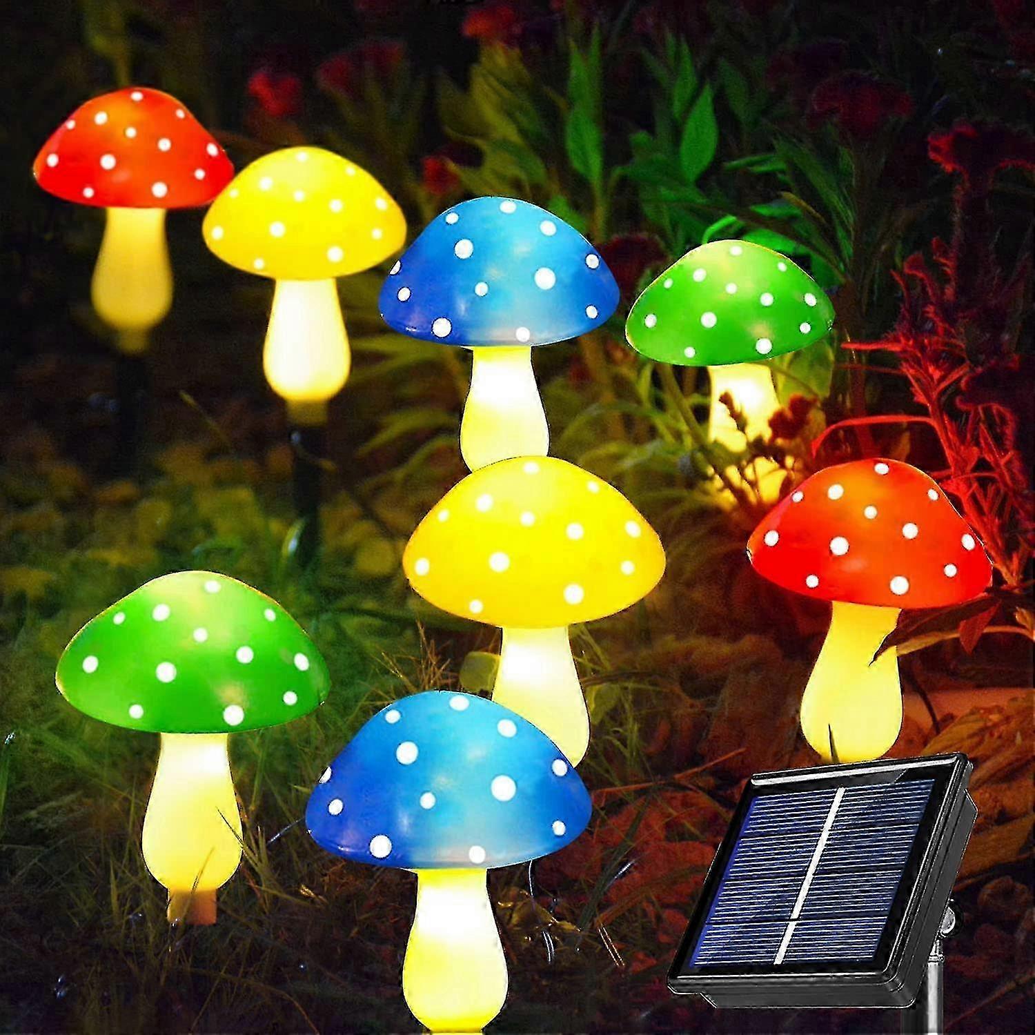 Outdoor Solar Mushroom Lights 8 Pack