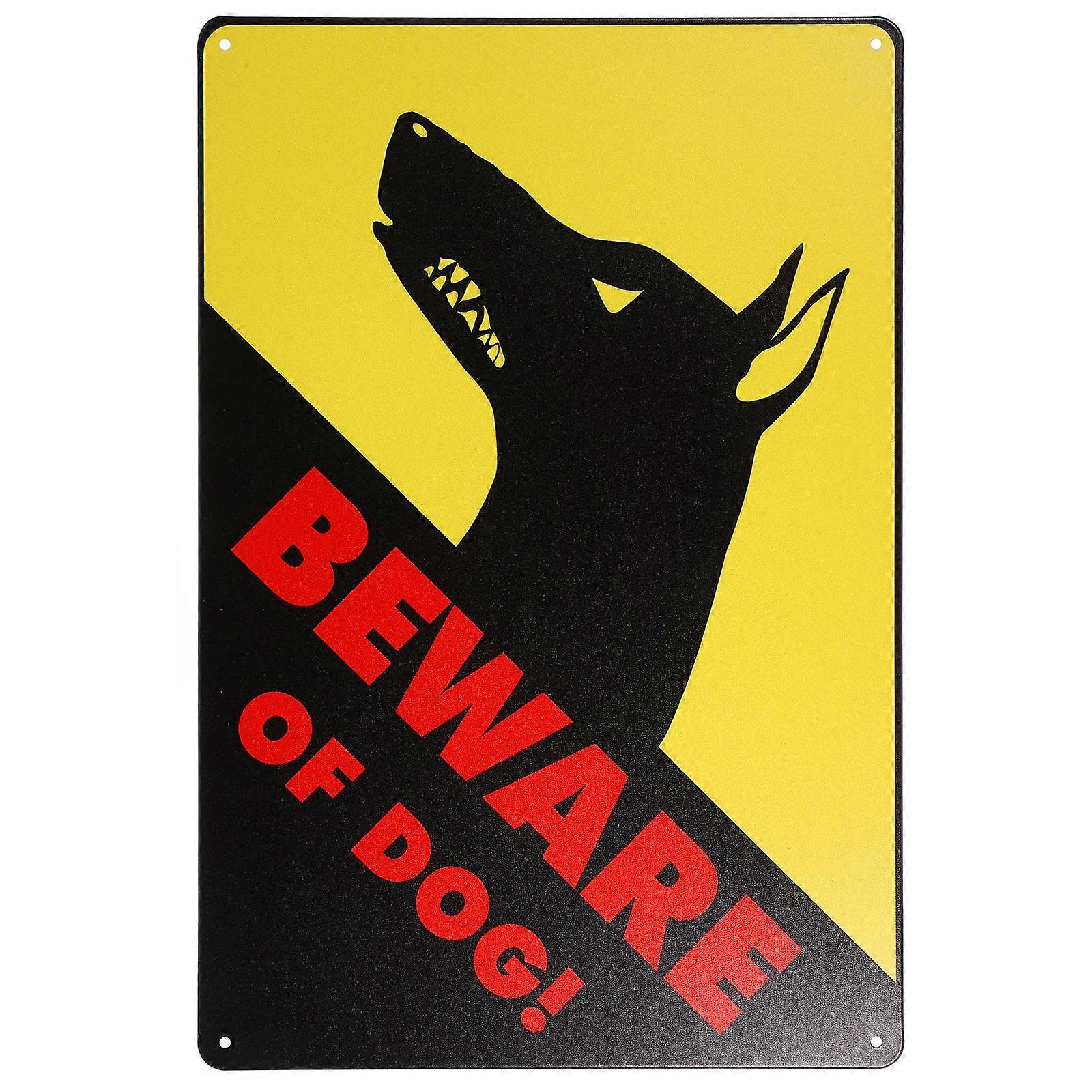 Dog Caution Sign for Backyard Warning Sign 2Pcs Durable Iron