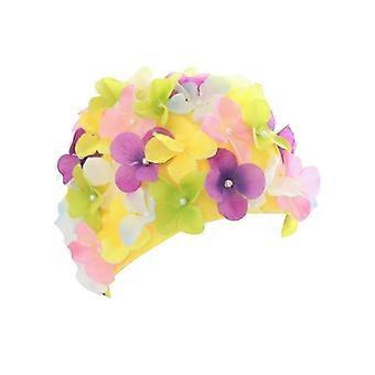 Swimming Hat Flower Pattern Pink Swim Cap Trendy for All Swimming Levels Holiday Gift