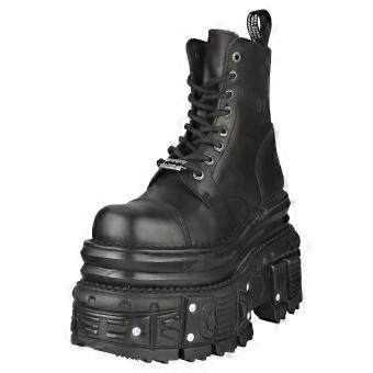 Neue Rock M-mili083cct-c4 Unisex Plattformstiefel in Schwarz