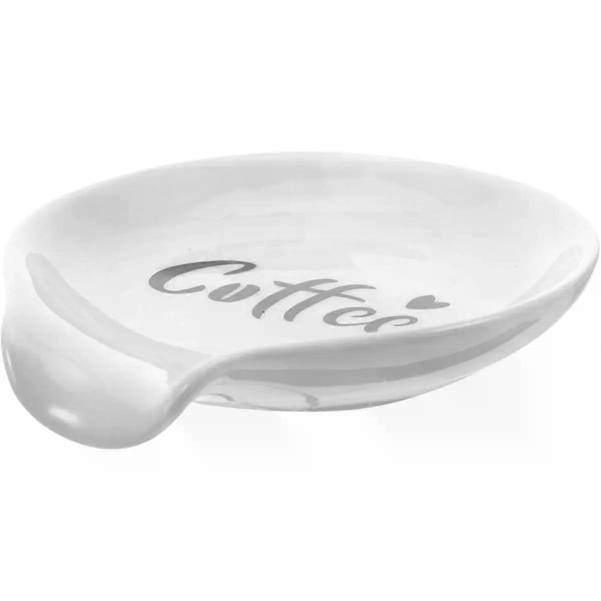 White Ceramic Spoon Rest for Coffee and Tea Station