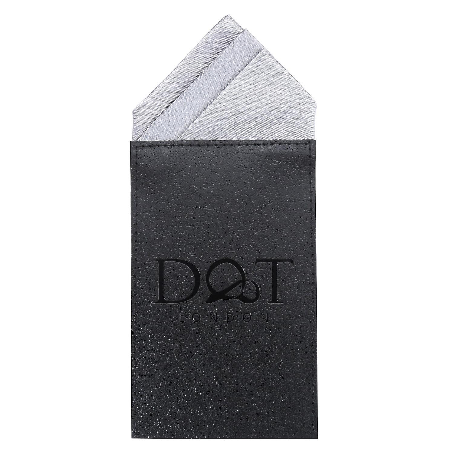 Silver Plain Satin Pre-Folded Pocket Square One Peak