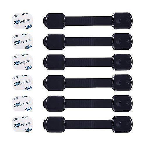 6 Pack Child Proof Safety Locks Baby Proofing Cabinet Locks, Black