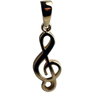 9ct Gold 27x11mm G Clef Pendant