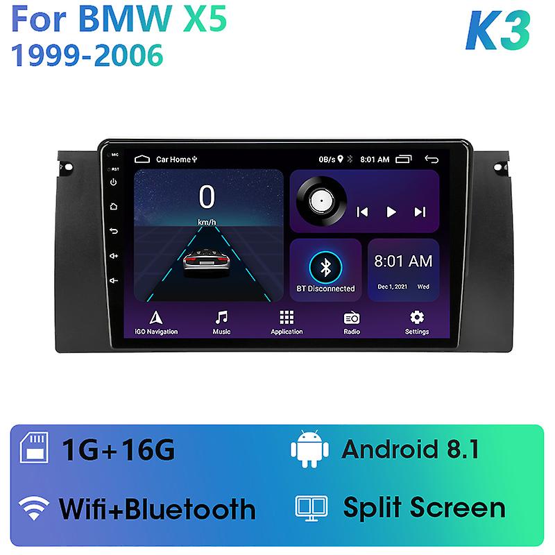 2 Din Android 11 Autoradio pour 5 E39 E53 X5 1995-2001 2002 2003 2004 2005 2006 Lecteur vidéo multimédia Navigation GPS stéréo