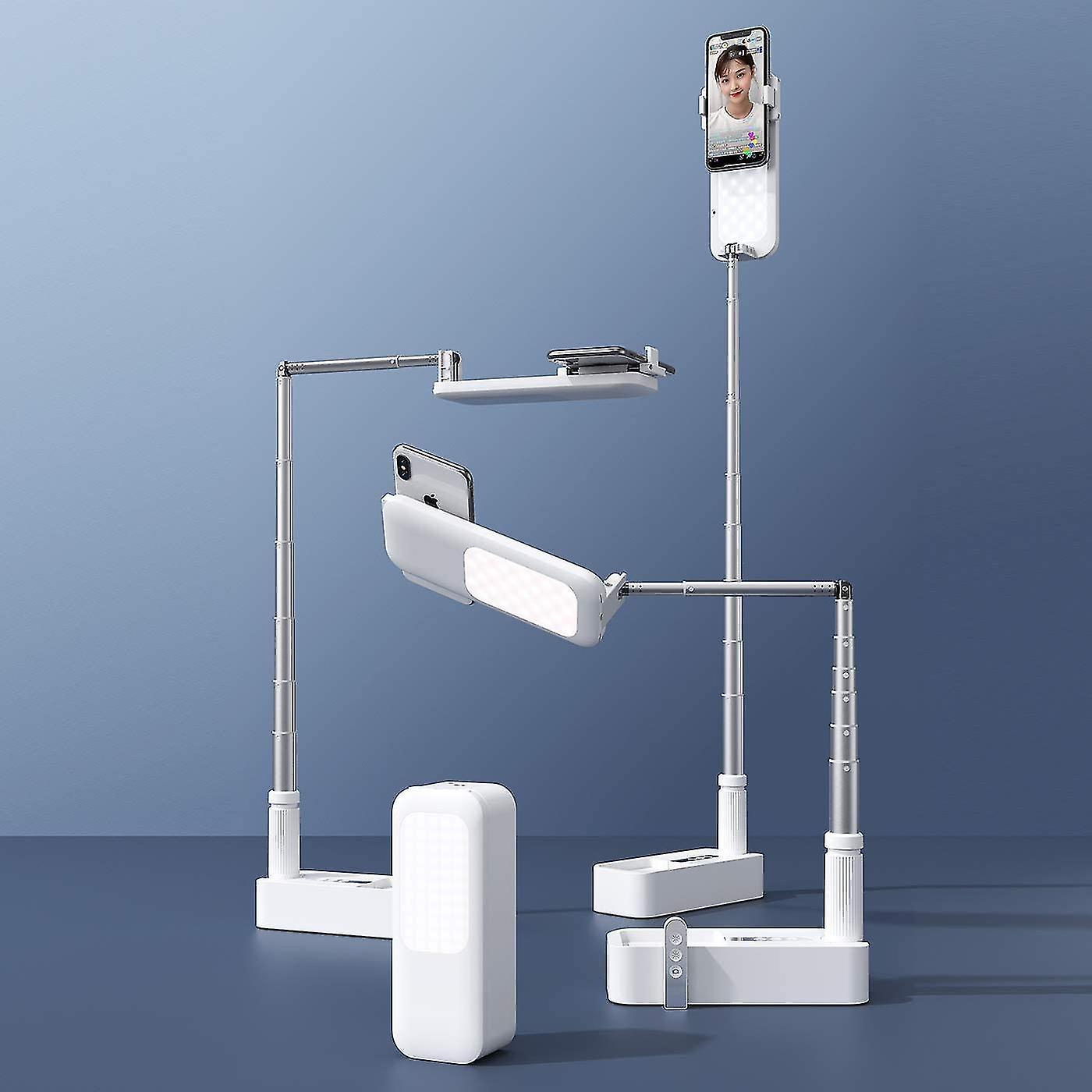 Extendable Foldable Selfie Led Light Stand with 360 Rotation with Phone Holder for Live Streaming Re