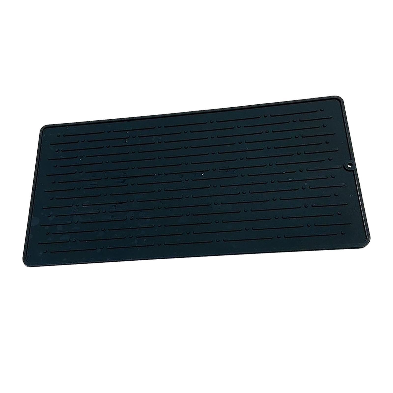 Silicone Drying Mat Sink Mat Rectangle Tableware Table Mat Placemat Flexible Blue