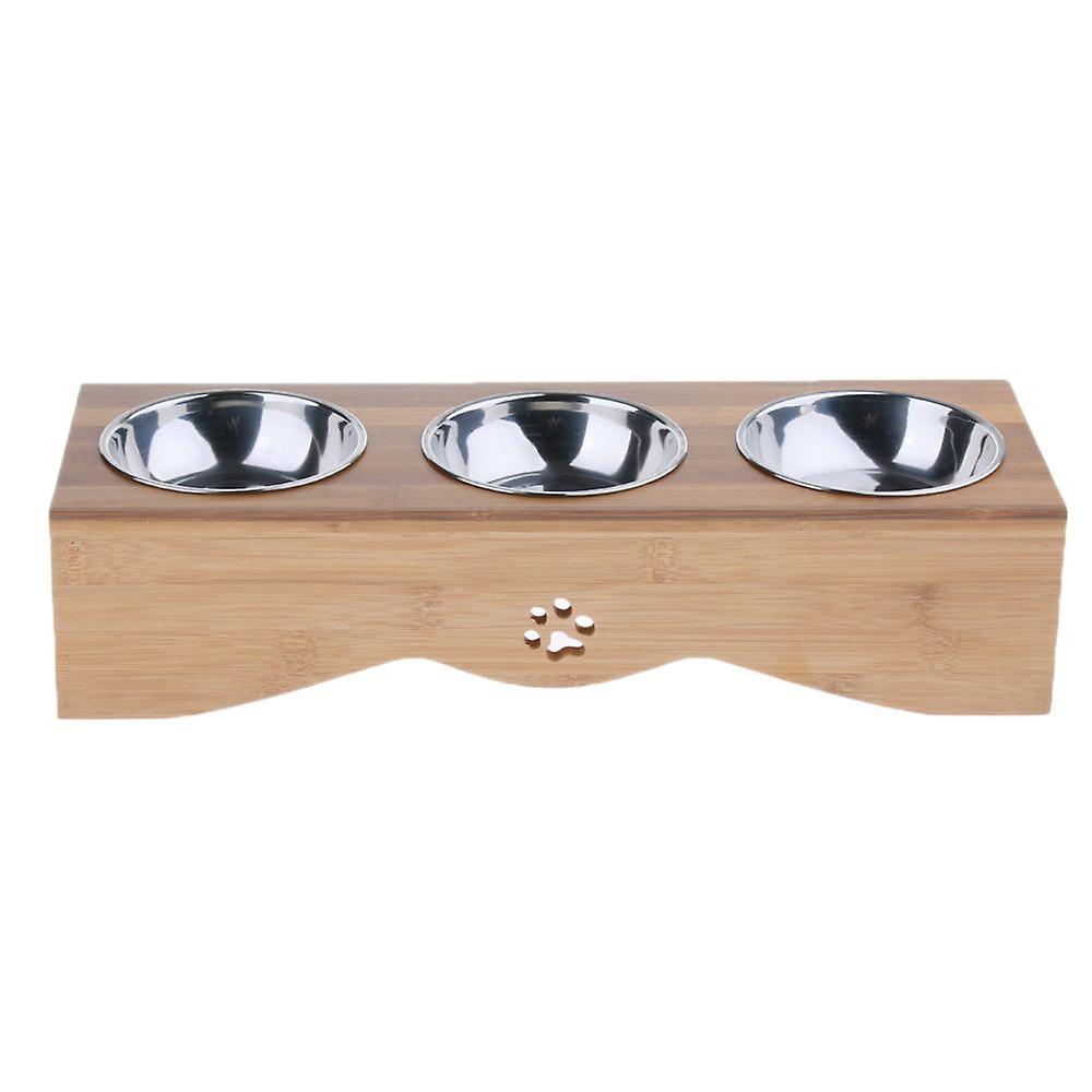 Raised Dog Bowls With Bamboo Stand