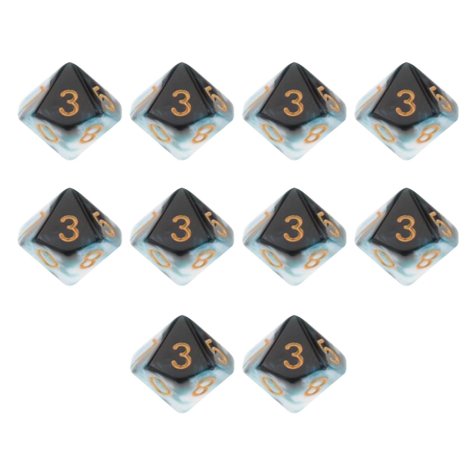10x Astrological Divination Dice Dice Game for Constellation Divination Toys white lake blue