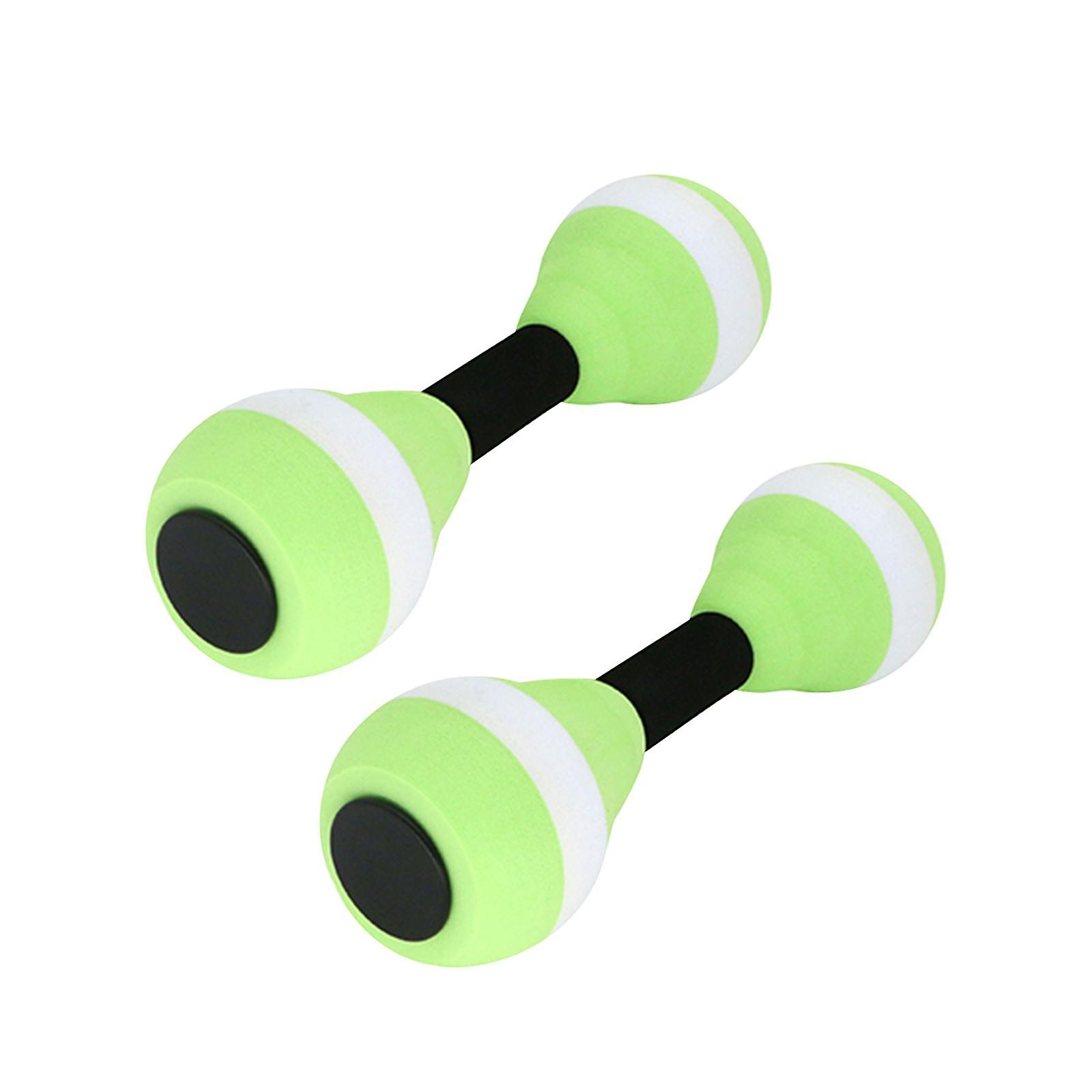 Aquatic Dumbbells Water Aerobic Exercise for Training Workouts Swimming Pool Green and White