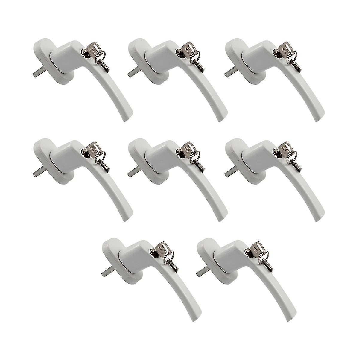 8 Window Handles, Shaft Length 35 Mm, Lockable Window Handles In The Tilted, Child Safety Window Cl