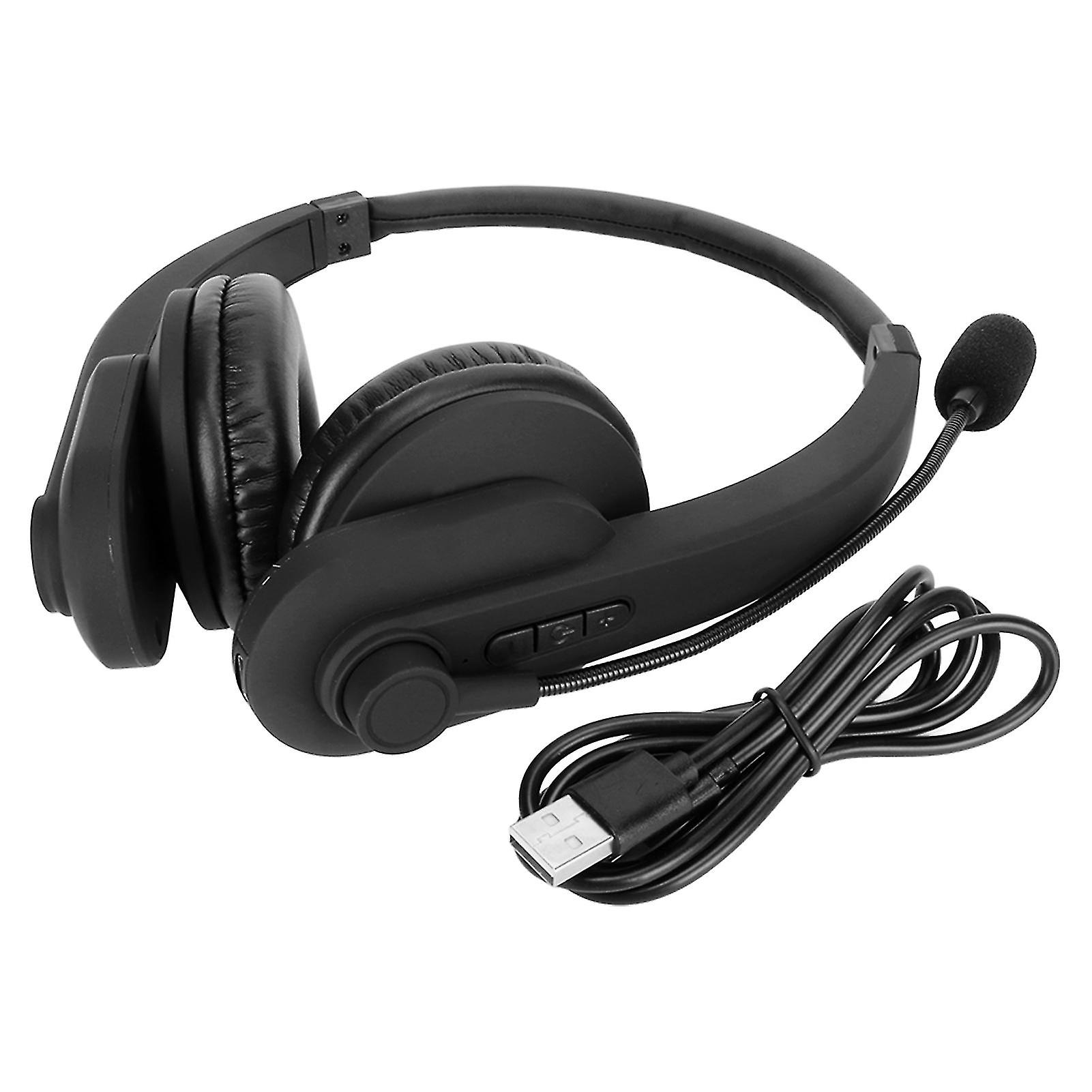 Wireless Bluetooth 5.2 Headset: Noise Cancelling, Comfortable, Rotatable Mic for Office
