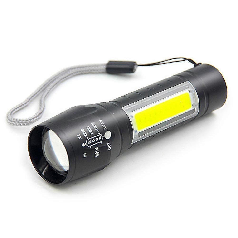 Mini Portable USB Rechargeable COB LED Flashlight with Zoom