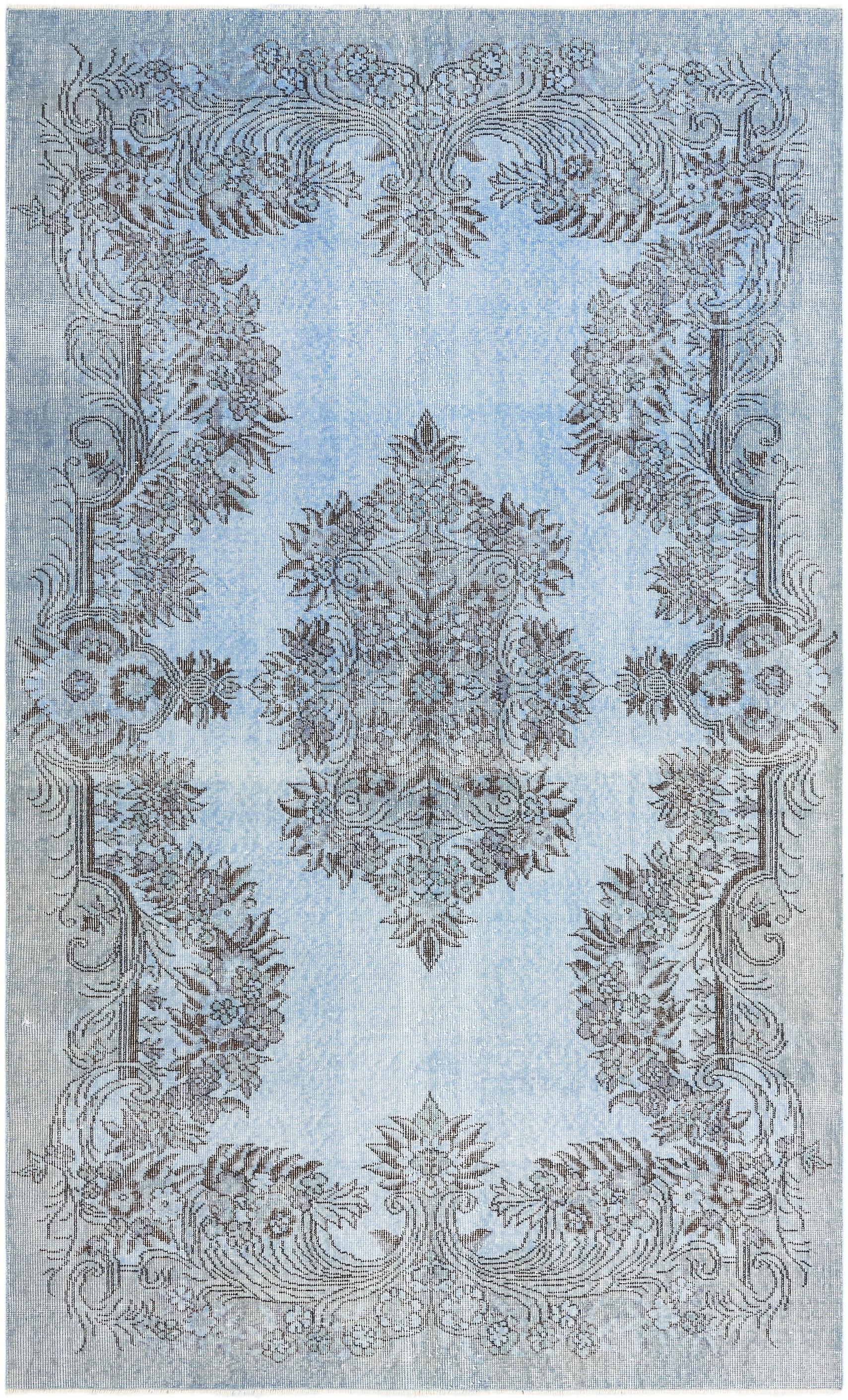 Hadorn Ultra Vintage 163x274 带浅蓝色手工火鸡地毯