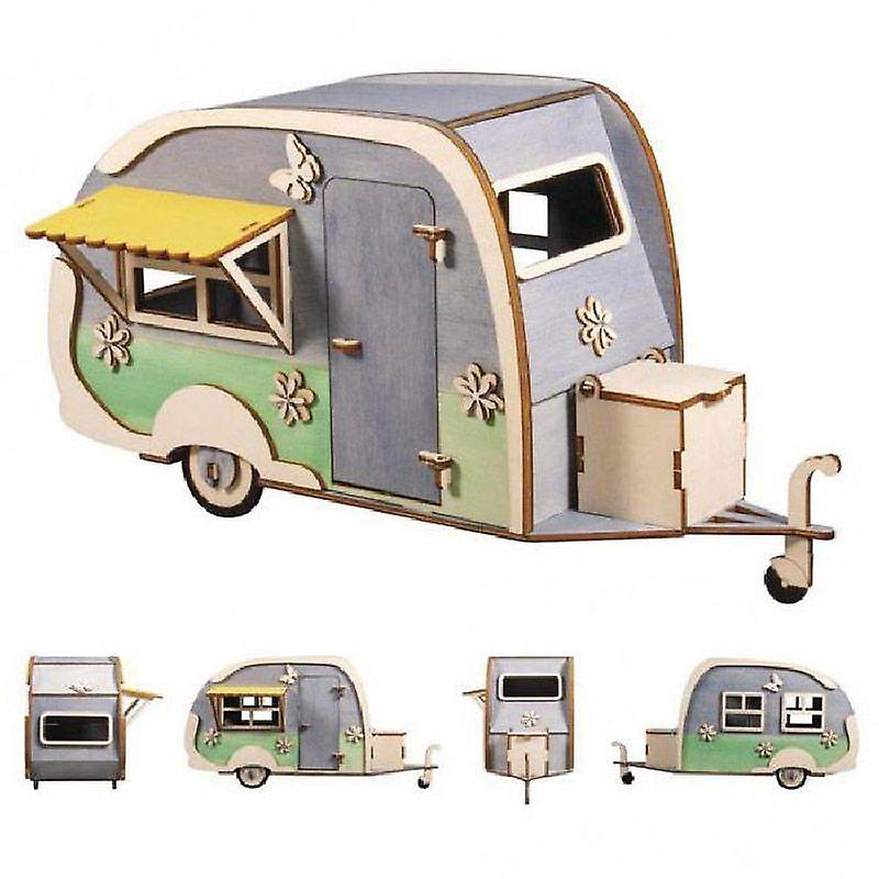 3D wooden model to customize 36 x 15 x 18 cm - Caravan