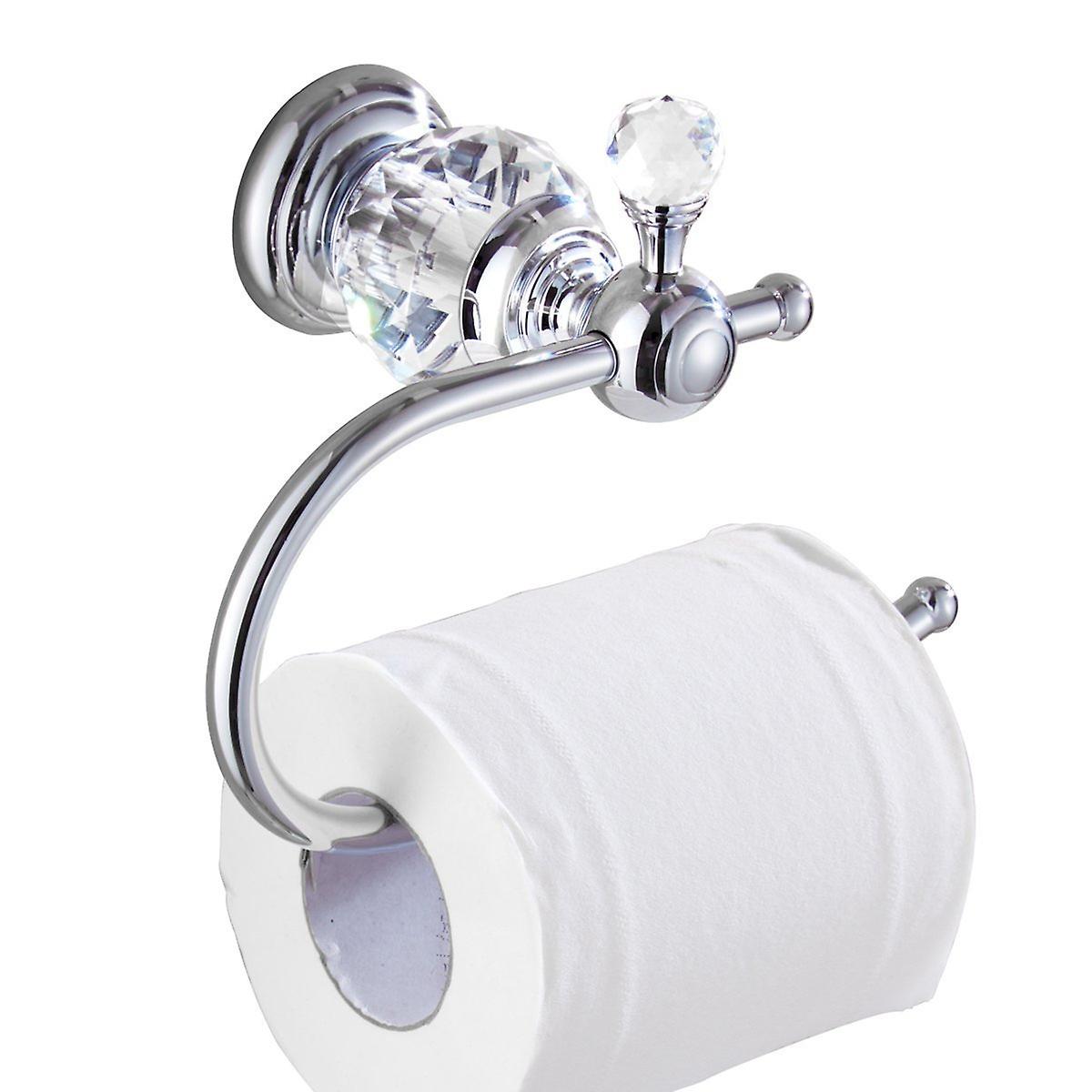 Polished chrome toilet paper roll holder