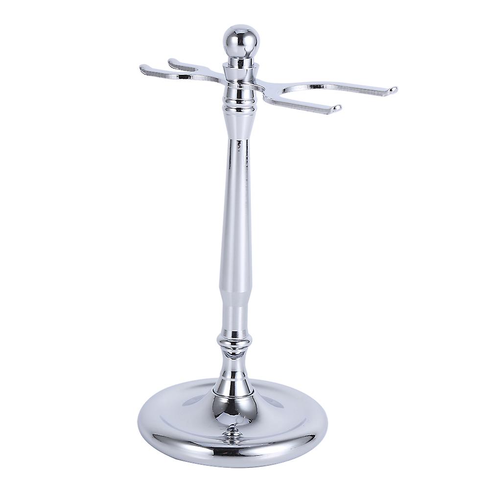 2# Durable Alloy Shaving Brush and Razor Stand, 15.5cm, Silver