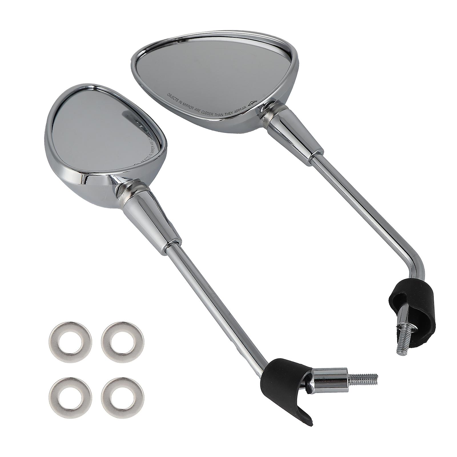 Set of 2 replacement rearview mirrors for Piaggio Vespa Primavera 50 4T 4V NOABS E2 2013-2017 motorcycle, silver