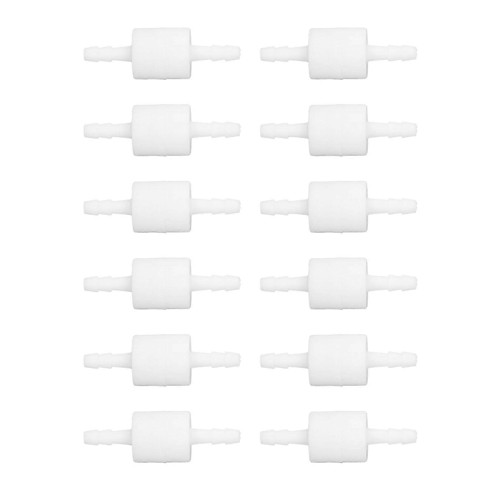 12pcs PE One-Way Check Valves Corrosion Resistant High Temperature Industrial Check Valve 4.1mm (0.16in) (White)