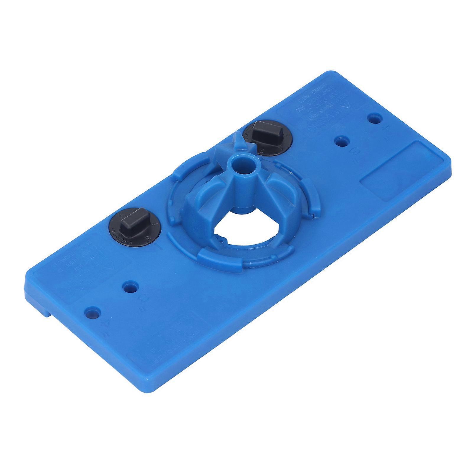 Hinge Hole Saw Jig ABS Concealed Hinge Drilling Guide Locator Positioner Tool for Bench DrillBlue