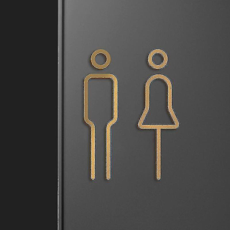 Man Woman Metal Wall Sign Plate Toilet Doorplate Wash Room Label Wc ...